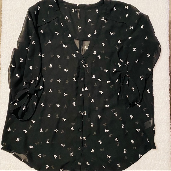 MAURICES 3/4 SLEEVE BOW BLOUSE XL - Picture 5 of 7